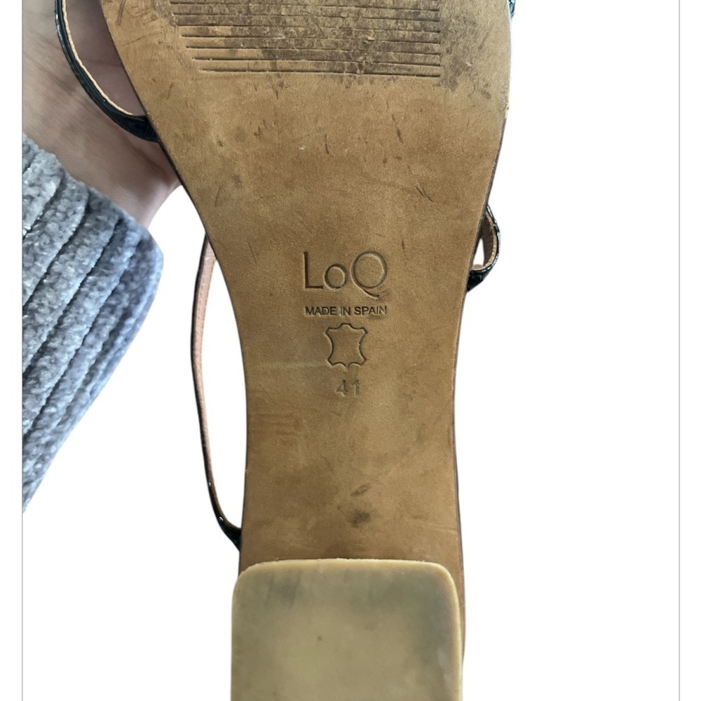 LOQ MANOLA SANDALS - BLACK PATENT CROC - Picture 9 of 15